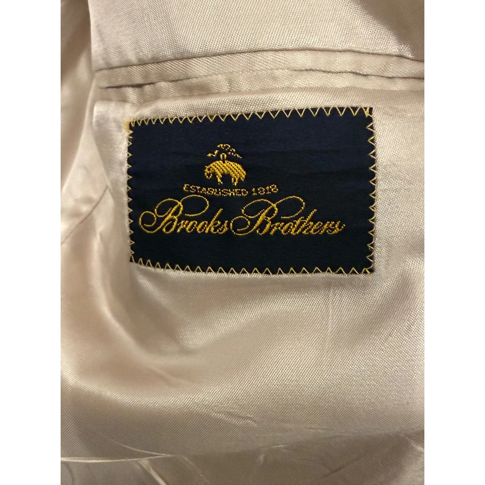 Brooks Brothers Mens Tan Beige Hopsack Two Button Blazer Sport Coat Jacket
